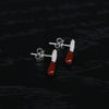 OLIO E ACETO Sterling Silver Quartzite/Lapis Lazuli/Red Snakeskin Jade Annual Ring Teardrop Earrings OLIO-OA13E01-HY Red/Silver